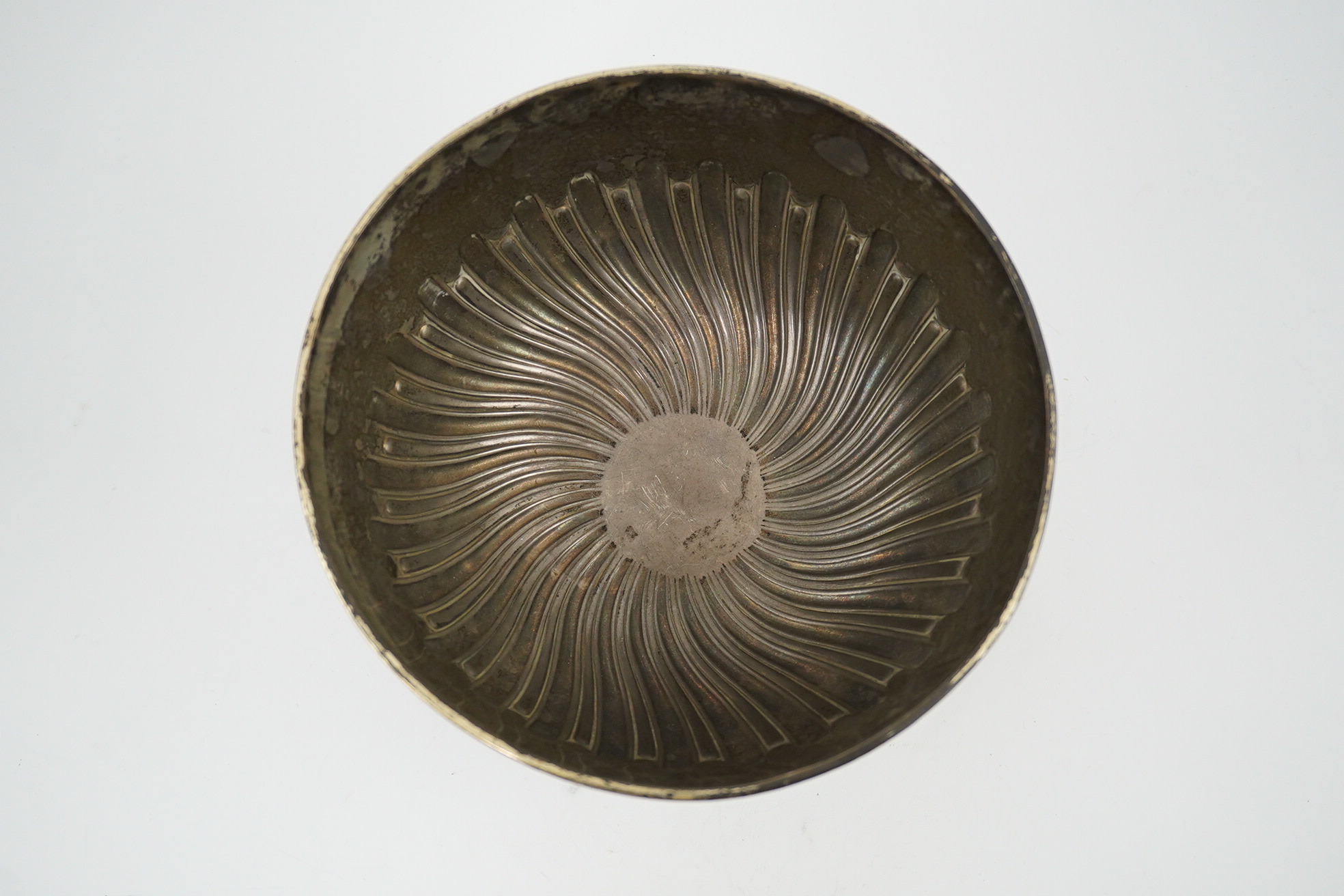 A George V demi-spiral fluted silver rose bowl by William Hutton & Sons Ltd